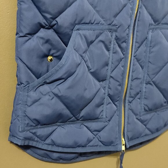 J. Crew Women's Quilted Down Vest Navy Blue SIZE XS - Picture 3 of 7